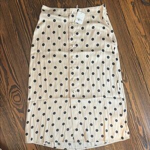 Free People Cream and Black Midi Pencil Skirt